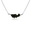 Lava Chip Bead Bar Necklace in Stainless Steel