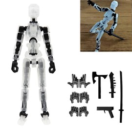 DANONI Titan13 Robot Action Figure,Lucky Robot 13 Action Figure, Creative 3D Printed Action Figure, Multi Jointed Action Figures Desktop Decorations for Kids Adult (Transparent)