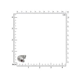 Silvershake Natural Garnet 925 Sterling Silver Bypass Feather Ring Size 7