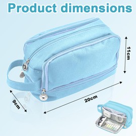 SLTAXAR Pencil Case Boys Pencil Case 4 Compartments Pencil Case, lightblue, pencil case