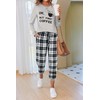 Ekouaer Pajamas Sets for Women's Long Sleeve with Plaid Pants