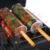 Rolling Grill Baskets(2 PCS),304 Stainless Steel with Removable Wooden Handle,