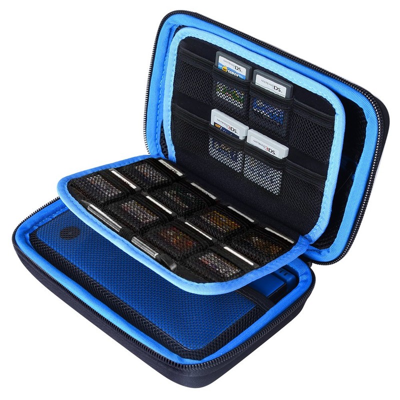 AUSTOR Hard Carrying Case for New 3DS XL Black/Blue, Blue