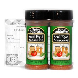Spice Supreme Soul Food Seasoning, 5.25 ounces, (Pack of 2) Bundled with a JFS Recipe Card