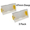 Éabcon Plasterboard Dry Wall Back Box, 47mm Deep, 2 Gang,
