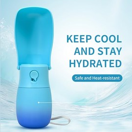 Botella de agua plegable de 180° para perro, dispensador portátil de agua para perros, a prueba de fugas, plástico de grado alimenticio, botella de agua de viaje para perros, botella de agua para