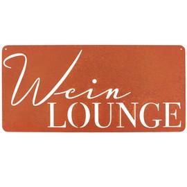 EXTRAVAGANT® Sign "Weinlounge" Wall Decoration Garden Decoration Home Decoration Garden Sign Metal Indoor Outdoor Weatherproof Gift Garden Home Patio Gift Idea Birthday
