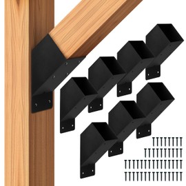 Iron Forge Tools 4x4 Pergola Brackets - 8 Pack Powdercoated Steel Corner Pergola Kit - 45 Degree Angle Bracket Angle Brace for DIY Installation - Hardware Kit and Accessories, Roof Gazebo Kits