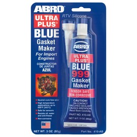 ABRO Ultra Plus 999 RTV Silicone Sealant and Gasket Maker, for Import Engines, Sensor Safe, Non-Corrosive, High Temp Silicone Sealant/Head Gasket Sealant, 650 Degrees F, 3 oz. Tube - Blue