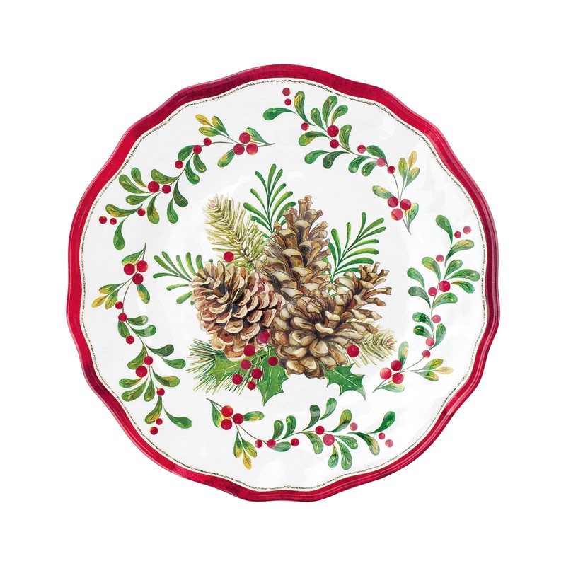 UPware 16-Piece Melamine Dinnerware Set, Includes Dinner Plates, Salad Plates,
