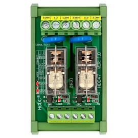 AC/DC 24V Coil 2-SPDT Pluggable Power Relay Module, 16A 250VAC/30VDC