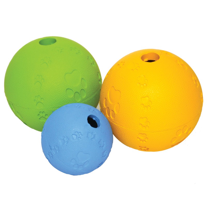 Rosewood Rubber,Tough Chew Resistant, Treat Ball Dog Toy, Small, Assorted