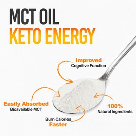Intentionally Bare Keto MCT Oil Powder - 70% C8 & 30% C10 Medium Chain Triglycerides from Coconut Oil - Ideal for Keto Coffee, Shakes & Smoothies – Clean Energy, Mood, Focus & Metabolism - Unflavored
