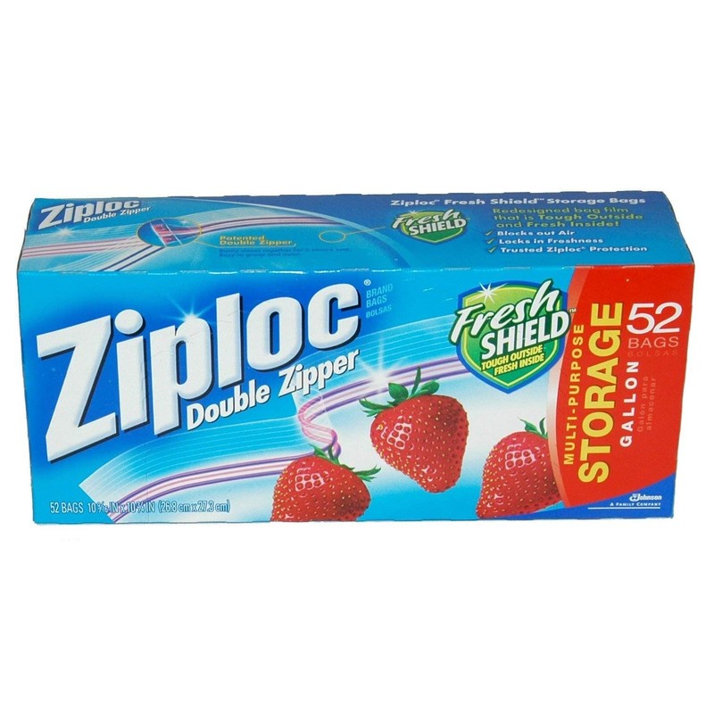 Ziploc Double Zipper Storage Bags - Gallon, 52 Count