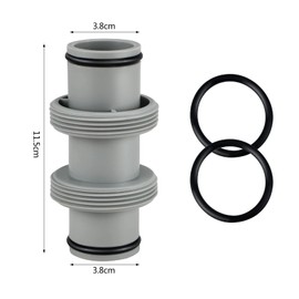 FUFRE Pack of 2 Pool Hose Connectors 38 mm, 2-Way Pool Hose 38 mm Connector, 38 mm Pool Hose Adapter for Intex Bestway Coleman, Pool Connection Set 38 mm for Pool Hoses, Hose Connector 38 mm