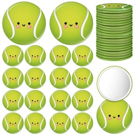 CroBlissful 18 Pcs Christmas Tennis Gifts for Women Compact Mirrors Bulk Round Portable Pocket Mirror Makeup Glass Mini Mirrors Cute Tennis Accessories for Tennis Lovers Gift Tennis Team Gift