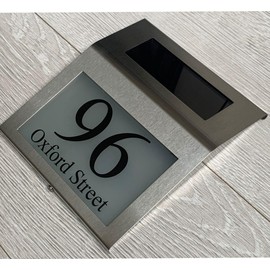 House Numbers Plaques Door Signs Street Names Solar Led Light Door Number Stainless Steel Customised