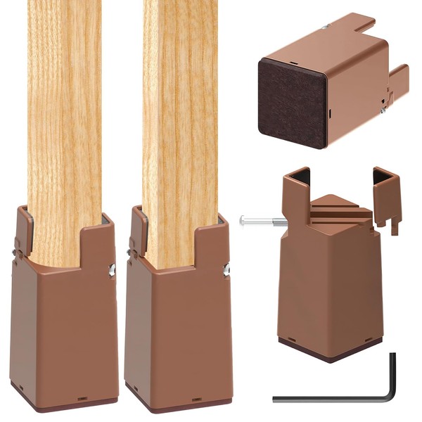 Pack of 4 Furniture Risers, 10 cm, Adjustable Bed Raisers
