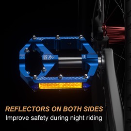 Mountain Bike Pedals with 3 Seal Bearing - 9/16" MTB Pedals Platform Lightweight - Non-Slip Bicycle Pedals for BMX MTB