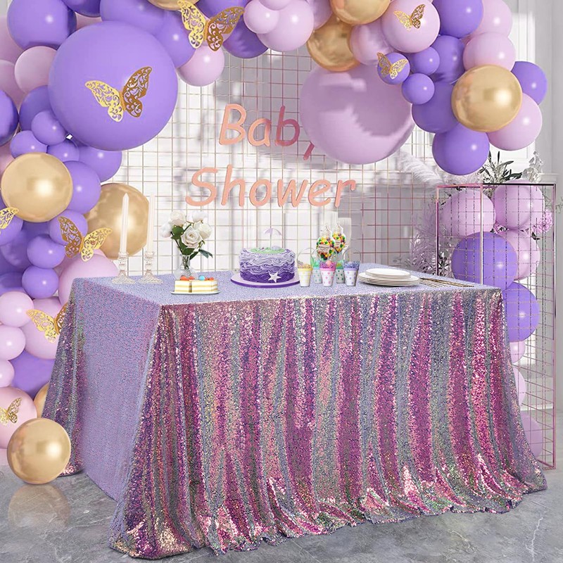 Iridescence Sequin Tablecloths Shiny Mermaid Tablecloth Rectangle Fabric