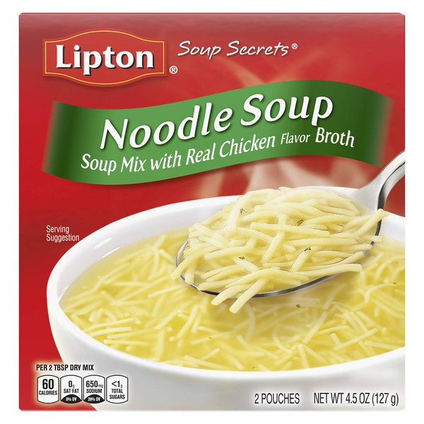 Lipton Soup Secrets Instant Soup Mix For a Warm Bowl of Soup Noodle Soup Made With Real Chicken Broth Flavor 4.5 oz, Pack of 12