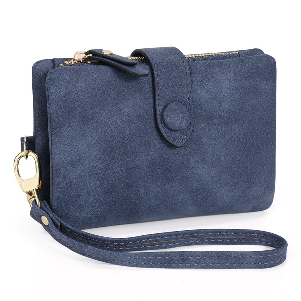 UTO Wallet for Women Leather Vegan Small Card Holder Zipper