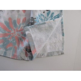 Blue & Pink Watercolor Floral Double Thickness Hanging Kitchen Towel - Ice Blue Cotton Crochet Top