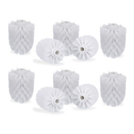 Relaxdays 5 x Toilet Brush Heads, Loose Toilet Brushes, Thread 12 mm, Bathroom Accessories, Replacement Brush Head Diameter 8 cm, White