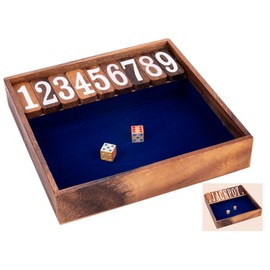 Engelhart - 350123 - Shut The Box - 2-Player Dice Game - Family Café Game - Eco-Friendly Wooden Game for Ages 6 and Up