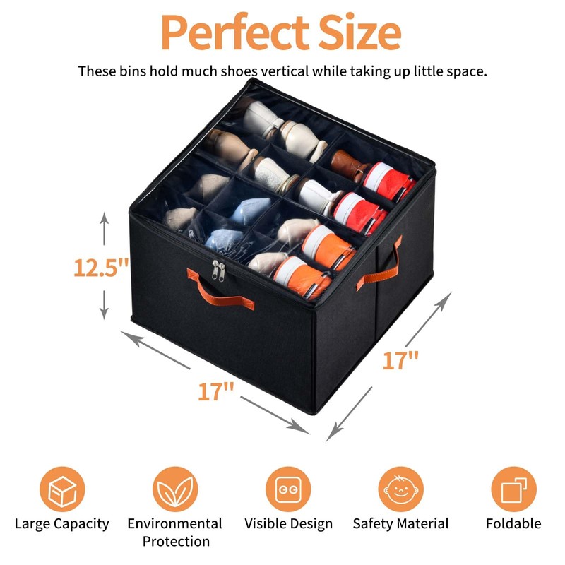 INSTY 2 Pack Shoe Organizer for Closet, Fits up to