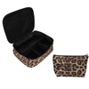 2pcs Leopard Print Makeup Bag Waterproof Multifunction Large Capacity Leopard