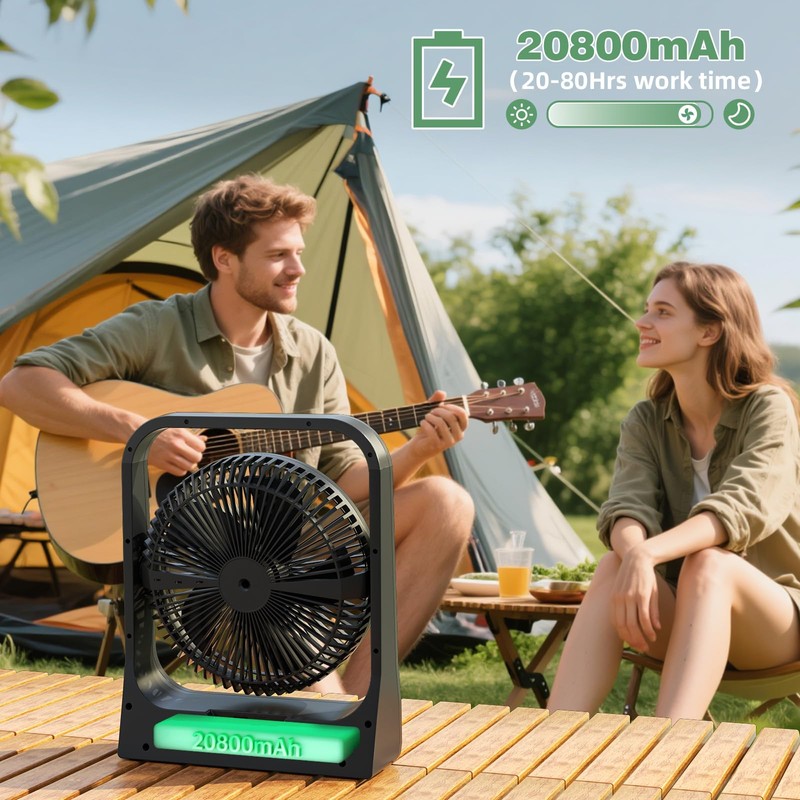 8-inch USB Portable Fan - 20800mAh Rechargeable Battery Operated Fan