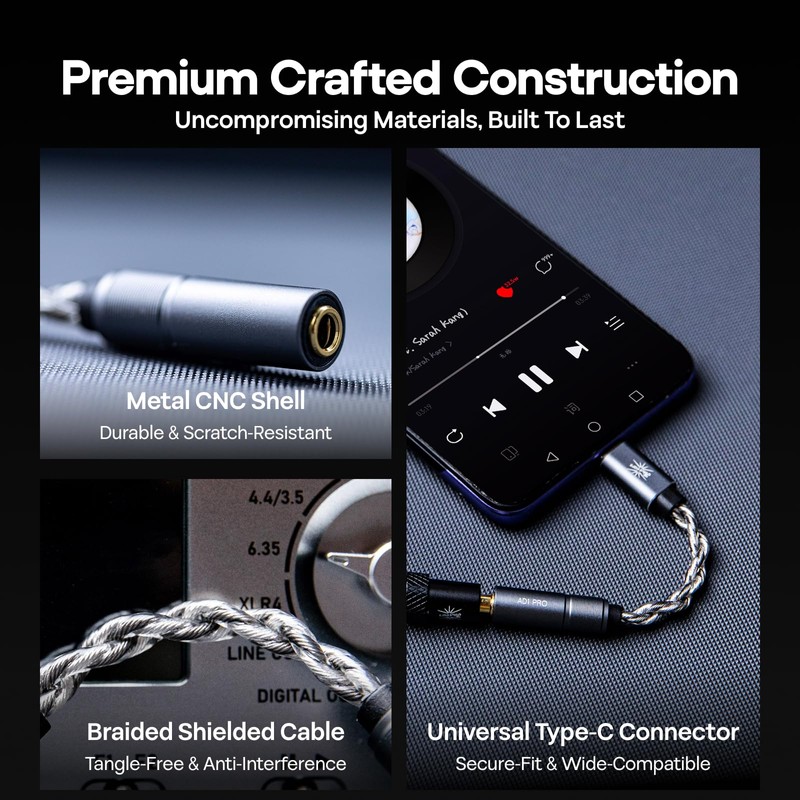 Linsoul Kiwi Ears AD1 Pro USB C DAC Adapter Cable,