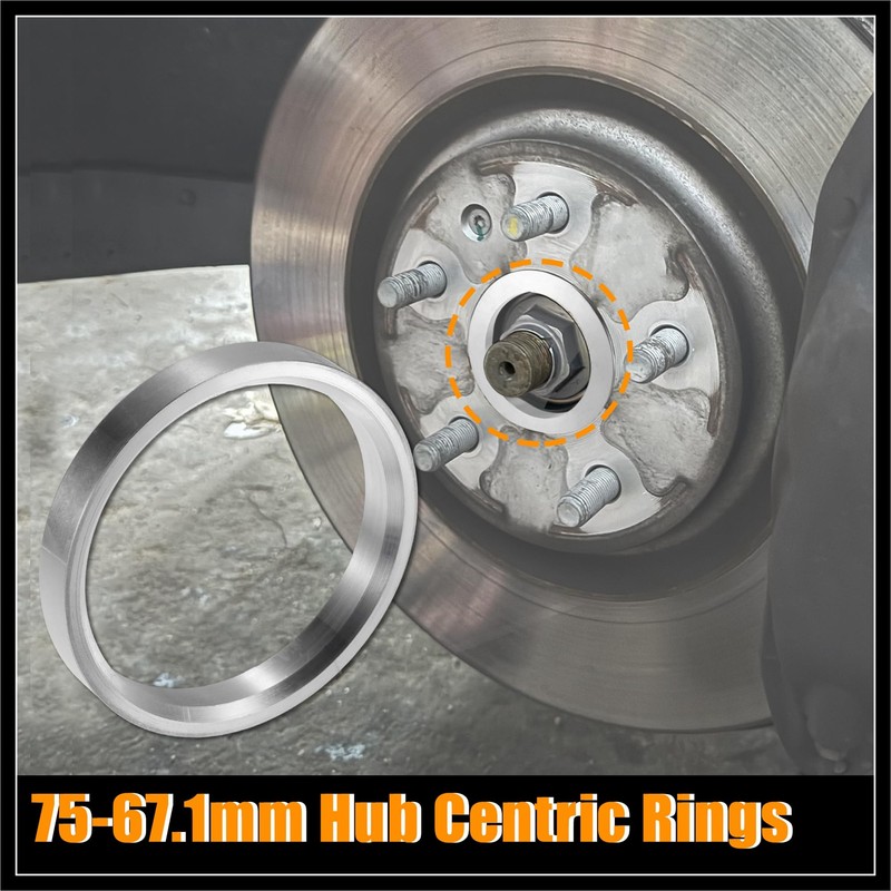 Hihaha 4pcs OD 75mm to ID 67.1mm Aluminum Alloy Car