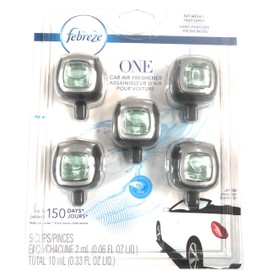 Febreze One Car Air Freshener - Aqua - 5 Vent Clips - 150 Days