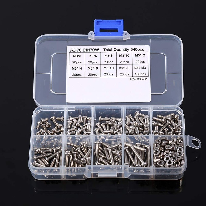 Cross Hole Screw Nut. Phillips Screw Set M3. Ball Screw