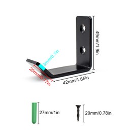 TIANLIN Coat Hooks Matte Black, Pack of 2 Hooks for Wardrobe, Towel Hooks, Black, Coat Hooks, Black Metal, L Shape, Stainless Steel, Suitable for Kitchen, Bedroom, Bathroom