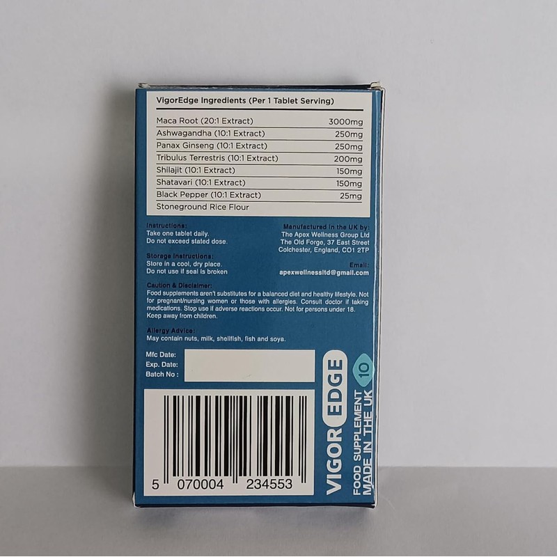 VIGOREDGE Fast-Acting Tablets for Men – Strong Male Supplement –