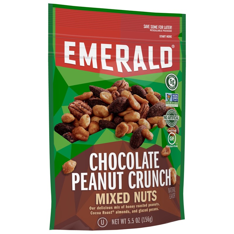 Emerald Nuts, Salty Sweet Chocolate Peanut Butter Mixed Nuts, 5.5