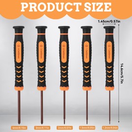 5 Piece Precision Screwdriver Set, Small Phillips Screwdriver Kit with 1.2mm,1.5mm,2.0mm,3.0mm,4.0mm for Eyeglass, Watch, Computer, Laptop, Phone, Screwdrivers Repair