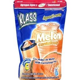 Klass Fruit Flavored Sweetened Drink Mix 14.1oz Pouch Each Pouch Makes (Pack of 6) Select Flavor Below (Melon - Cantaloupe)