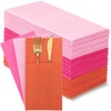 Cindeer 75 Pcs Pink and Orange Paper Linen Napkins Disposable
