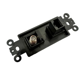 BUPLDET Coax and CAT6 Wall Plate Insert - Ethernet Coaxial Decora Insert Cover Plate Female to Female for Midsize/Oversize Wallplate - Black