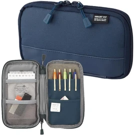 Lihit Lab Stationery Gadget Storage Compact Pen Case, Navy A7687-11