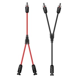 OWINUSTECH Solar Y Connector 10AWG,42CM Solar Connectors Y Solar Parallel Connector for Solar Panel.(Black&Red)