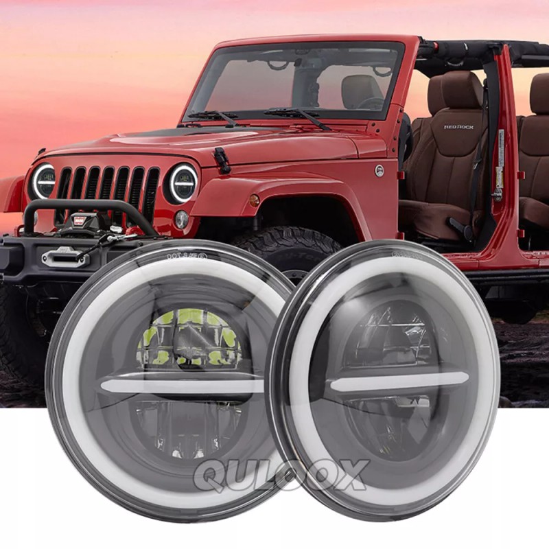 QULOOX For Ford Deluxe 1939-1951 7" INCH Round LED Headlights