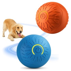 HcrYen Interactive Dog Toys, 2 Pack Dog Ball for Indoor Play Stimulation, Toys for Puppy, Interactive Cat Balls, 360°Automatic Rolling Pet Ball, Durable Dog Enrichment Toy