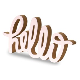 levandeo Hello Lettering L30 cm Pastel Pink Wood Table Decoration Stand Home Decoration