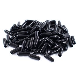 100pcs Pegboard Hooks Protector Peg Board Hook Tip Cap Flexible Rubber End Caps Rack Cover 15 mm Long (Inner Dia 3.5mm, Black)