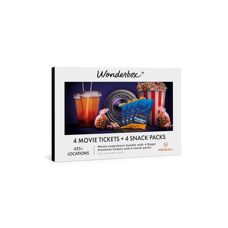 Wonderbox Regal Movie Gift Box, 4 Tickets & 4 Snack
